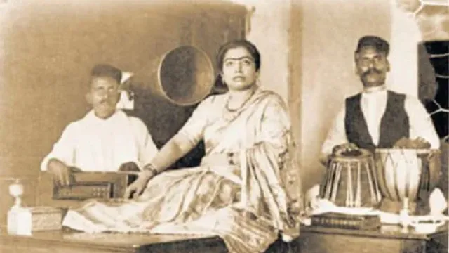 Vintage portrait of Gauhar Jaan, India's first recording superstar and legendary classical singer.