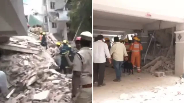 हैदराबाद के माधापुर में बड़ा हादसा: अवैध 7 मंजिला इमारत ढही, 2 लोगों की दर्दनाक मौत और कई घायल