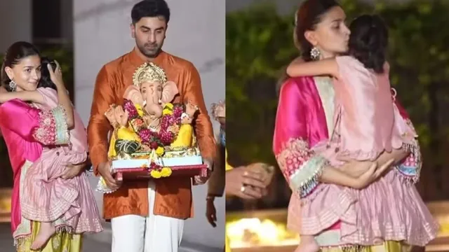 Alia Bhatt Ganesh Visarjan पर 19 हजार के कुर्ते में दिखीं, कपूर परिवार संग किया बप्पा को विदा