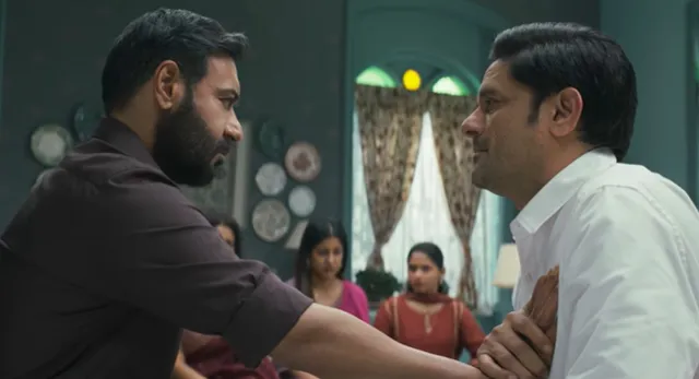 Ajay Devgn in intense look showcasing Drishyam 3 Box Office Collection growth on Dussehra holiday.